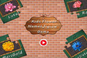 Kids Flower Names Jigsaw Game Affiche