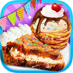 Churro Ice Cream & Sweet Cookie Cake - Yummy Food