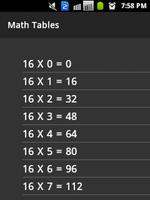 Mathematical Tables capture d'écran 1