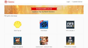 Kiosgamer - Layanan Top Up Resmi Garena screenshot 1