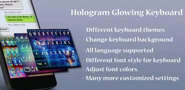 Teclado holograma Brilho