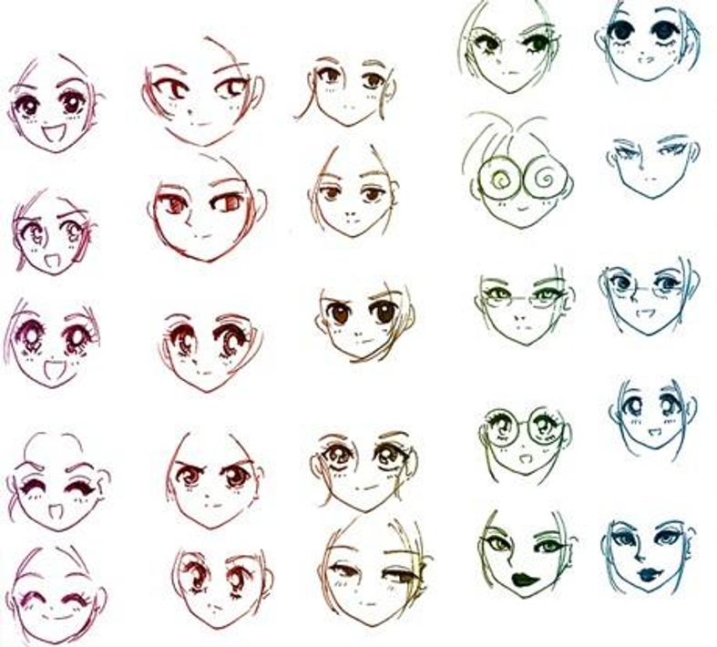 Как нарисовать милое аниме лицо