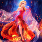 elsa princess fire ícone