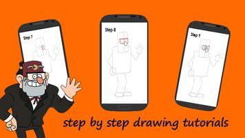 how to draw Grunkle Stan الملصق