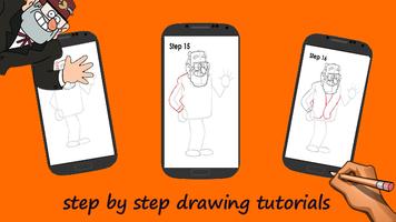 how to draw Grunkle Stan تصوير الشاشة 1