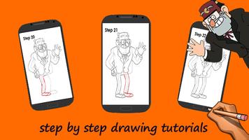 how to draw Grunkle Stan captura de pantalla 2
