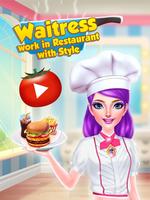 Kelnerka - praca w restauracji z stylem plakat