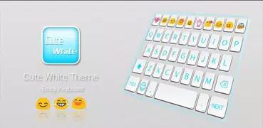 Cute White EmojiKeyboard Theme