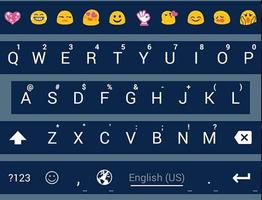 BarFlat Blue Emoji Keyboard تصوير الشاشة 2