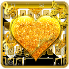 Gold Glitter Heart Keyboard Skin biểu tượng