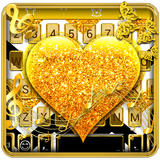 Gold Glitter Heart Keyboard Skin biểu tượng