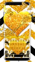 Gold Glitter Heart Keyboard Skin 海报