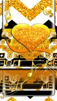 Gold Glitter Heart Keyboard Skin 截图 3