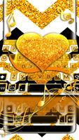 Gold Glitter Heart Keyboard Skin تصوير الشاشة 3