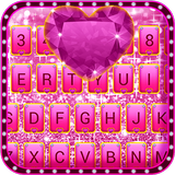 Pink Bow Glitter Keyboard Theme icono