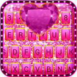 Pink Bow Glitter Keyboard Theme icône