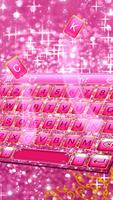 Pink Bow Glitter Keyboard Theme plakat