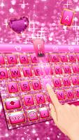 Pink Bow Glitter Keyboard Theme screenshot 1