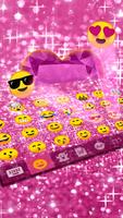 Pink Bow Glitter Keyboard Theme capture d'écran 2