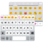 Flat White Emoji Keyboard Wallpaper icône