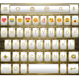 Emoji Keyboard Frame WhiteGold आइकन