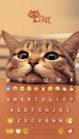 Cute Kitty Emoji Keyboard Theme Wallpaper poster