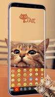 Cute Kitty Emoji Keyboard Theme Wallpaper capture d'écran 1