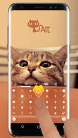 Cute Kitty Emoji Keyboard Theme Wallpaper capture d'écran 2