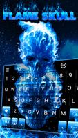 Blue Fire Skull Emoji Keyboard Poster