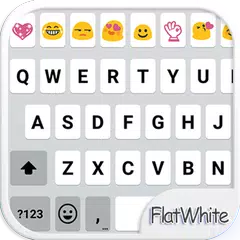 Flat White Emoji Keyboard APK Herunterladen