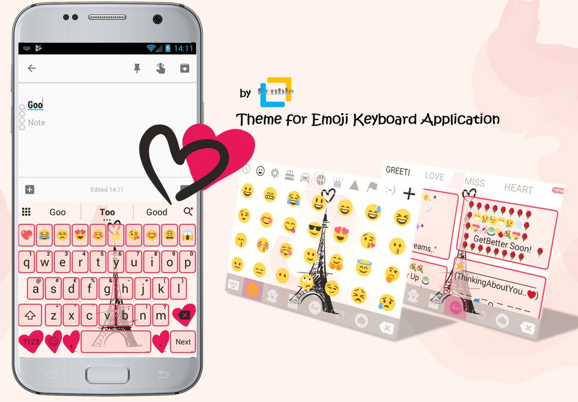 Paris Pink Eiffel Emoji Keyboard Tema For Android APK Download