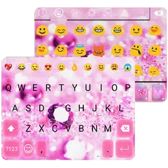 Pink Diamond Emoji Keyboard Theme APK Herunterladen