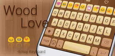 Wood Love Emoji Keyboard Theme
