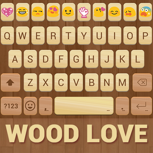 Wood Love Emoji Keyboard Theme
