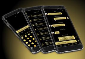 SMS Messages Metallic Gold الملصق