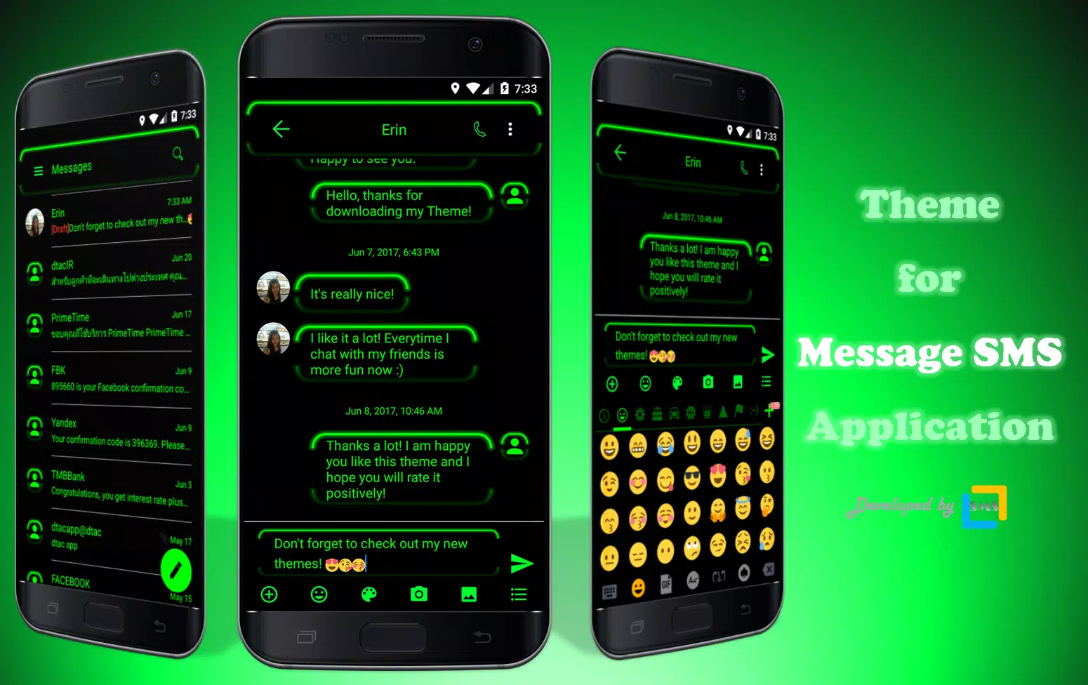 SMS Messages Neon Led Green APK for Android Download
