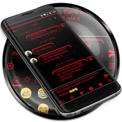 SMS Messages NeonLed Red Theme APK download