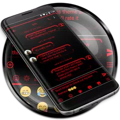 Скачать Neon Red SMS Сообщения APK