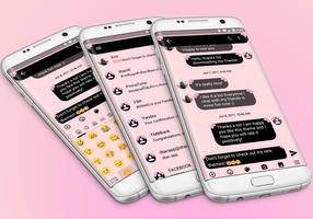 Bow Pink SMS رسائل الملصق