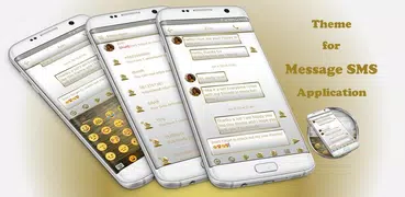 SMS Messages Frame White Gold