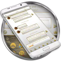 SMS Messages Frame White Gold APK download