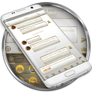 SMS Messages Frame White Gold APK