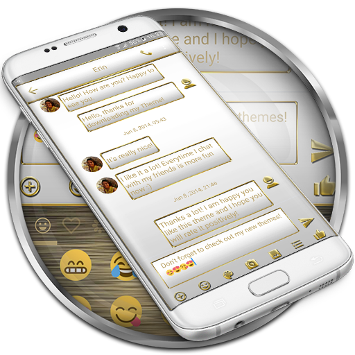 SMS Messages Frame White Gold