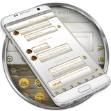 SMS Messages Frame White Gold icon