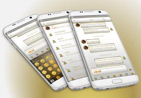SMS Messages Frame White Gold 海報