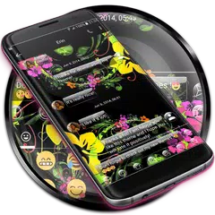 SMS Messages Glass BlackFlower APK download