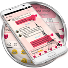 SMS Messages Paris Pink Theme أيقونة