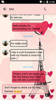SMS Messages Paris Pink Theme تصوير الشاشة 1