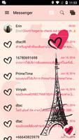 SMS Messages Paris Pink Theme 截圖 2