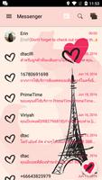 SMS Messages Paris Pink Theme تصوير الشاشة 2
